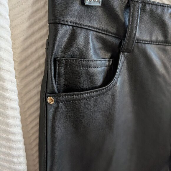 Zara NWT Faux Leather Pants High Waist Gold Hardware Size 2 - Picture 6 of 11